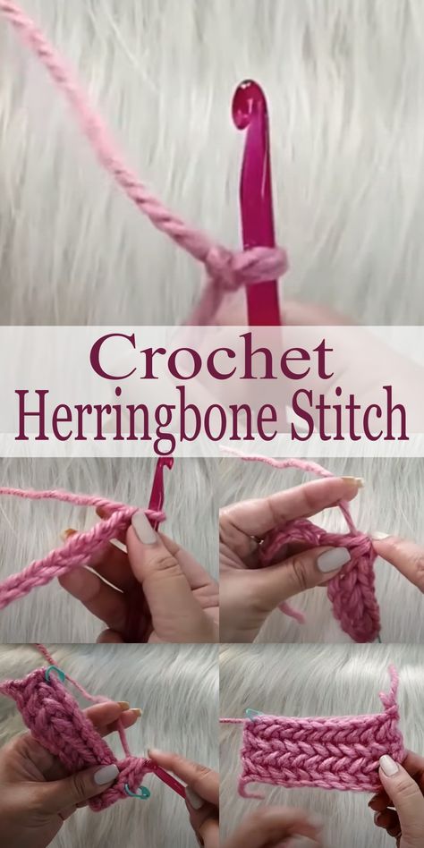 How to Crochet Herringbone Stitch In 5 Minutes | Easy Tutorial - The Newlywed How To Crochet Herringbone Stitch, Herringbone Crochet Stitch, Crochet Herringbone Stitch, Chevron Stitch Crochet, Crochet Herringbone, Herringbone Stitch Tutorial, Beginner Stitches, Scrap Crochet, Crochet Blanket Tutorial