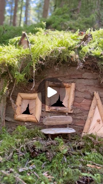 Fairy Houses Kids, House Of Leaves, House Garden Ideas, Ephemeral Art, Saved Videos, Fairy Village, Fairy House Diy, Craft Sticks, Somewhere Only We Know