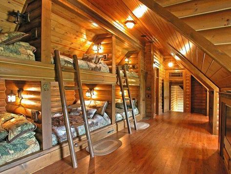 Log Walls, Wooden Wall Design, Bunk Bed Plans, Bunk Beds Built In, Built In Bunks, Bunk Rooms, Bunk Beds With Stairs, Bunk Bed Designs, Bed Plans