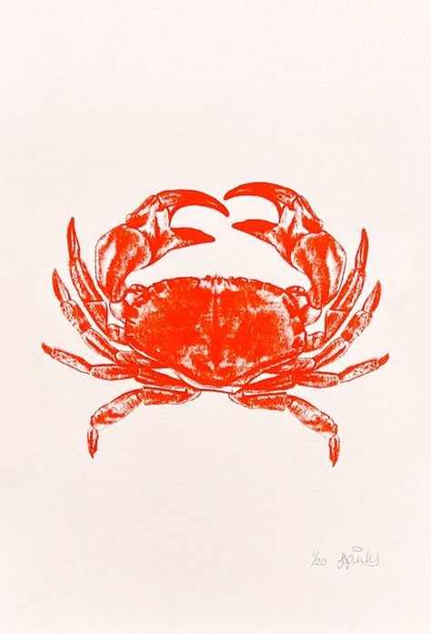 Crab Linocut, Crab Drawing, Screen Printing Inspiration, Free Dating Websites, Crab Illustration, Crab Design, Crab Art, Crab Print, Kusadasi