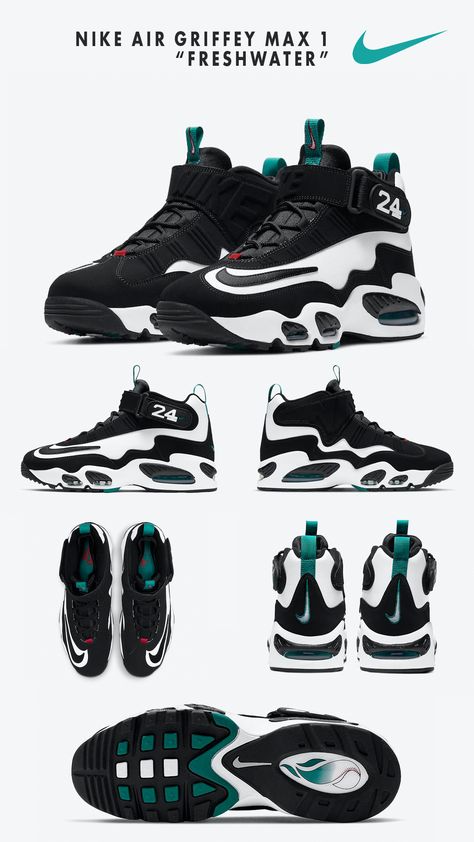 Most Expensive Sneakers, Nike Air Griffey Max 1, Air Griffey Max 1, Custom Shoes Men, Shoes Wallpaper, Trendy Shoes Sneakers, Nike Fashion Shoes, Kicks Shoes, Nike Air Shoes