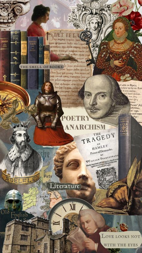 English literature #englishliterature #history #literature #art #shakespeare #poem #study English Literature Classroom, History Of English Literature, Teacher Aesthetic, History Major, English Major, Collage Board, History Literature, Twelfth Night, English History