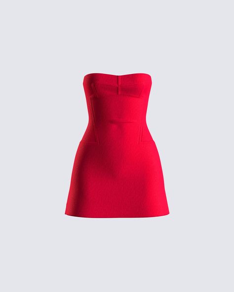 Farida Red Strapless Mini Dress#RedMiniDress #Fashion #OutfitIdea #Style #RedDress #SummerFashion #RedOutfit V Day Dress, Strapless Skater Dress, Low Back Dress Short, Red Mini Formal Dress, Timeless Short Dress, Short Red Dress Formal Classy, Holiday Party Mini Dress, Strapless Red Mini Dress, Red Strapless Hoco Dress