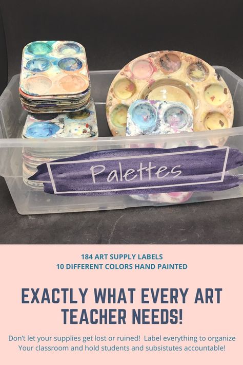 Elementary Art Supplies, High School Art Classroom Layout, Art Teacher Supplies, Art Teacher Must Haves, Art Teacher High School, Art Classroom Organization High School, Elementary Art Room Set Up, Art Classroom Aesthetic High School, Art Room Organization Classroom Setup