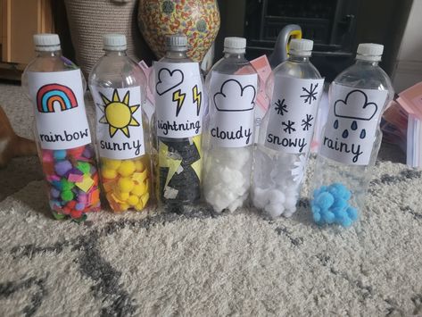 Weather Sensory Bin Toddlers, Weather Displays Eyfs, Summer Term Eyfs Activities, Our Wonderful World Eyfs, Sen Sensory Activities, Weather Learning Activities, Science Area For Toddlers, Classroom Weather Board, Seasons Eyfs Activities