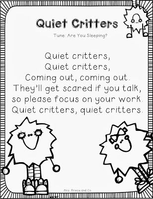 Cute Quiet Critters Song Quiet Turtles Classroom Management, Quiet Critters Label, Quiet Critters Behavior Management, Quiet Critters Classroom, Quiet Classroom, Quiet Critters, Parent Volunteers, Silly Songs, Classroom Behavior Management