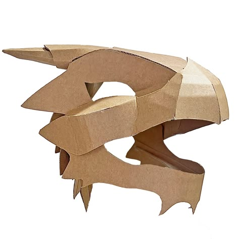 Cardboard Mask Dinosaur, Cardboard Dragon, Dragon Helmet, Cardboard Costume, Cardboard Mask, Space Costumes, 3d Templates, Make A Dragon, Dragon Mask