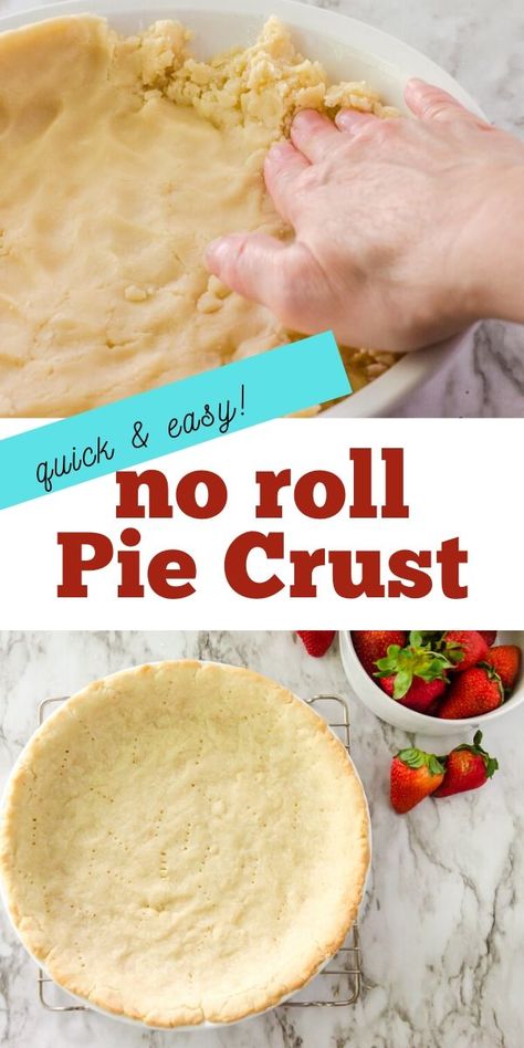 3 Ingredient Pie Crust Recipe, Quick Pie Crust Recipe, Quick Pie Crust, Strawberry Pie With Jello, No Fail Pie Crust, Strawberry Jello Pie, Pumpkin Pie Crust, Easy Strawberry Pie, Berry Pie Recipe