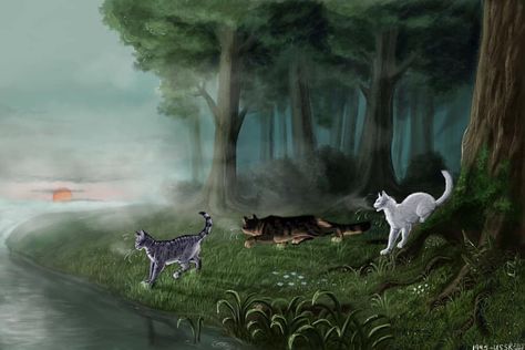 Silverstream and her RiverClan Clanmates on a patrol. ✦✧✦✧ Wc Oc, Cat Warriors, Warrior Cats Books, F2 Savannah Cat, Cat Whisperer, Warrior 3, Warrior Cats Fan Art, Warriors Cats, What Cat