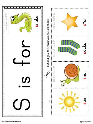 The Letter S Beginning Sound Flipbook in Color is the perfect tool for learning and practicing to recognize the letter S and it's beginning sound. S Phonics Worksheet, Letter S Practice Worksheet, Sound S Activities, Letter S Flashcards, Jolly Phonics Printable Flashcards, S Sound Worksheet, Letter S Preschool, Jolly Phonics Printable, Preschool Letter S