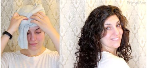 curls | How to “Plop” Your Curls to Perfection Overnight Make Hair Curly, Wet Hair Overnight, Plopping Curly Hair, Hair Plopping, Overnight Curls, Voluminous Curls, Normal Hair, Perfect Curls, How To Make Hair