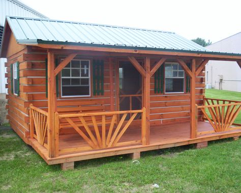 Outdoor Mini Cabin Ideas Exterior, Log Cabin Mini House, Recreational Resort Cottages And Cabins, Trophy Amish Cabins, Log Cabin House Plans, Cedar Cabin, Garden Cabin, Hewn Log Cabin, Bamboo Building