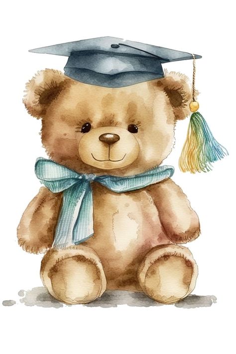 Elephant Drawing Cute, Easy Elephant Drawing, Elephant Drawings, Graduation Teddy Bear, Baby Elephant Drawing, Pink Graduation, Teddy Bear Cartoon, Ruth Morehead, Teddy Pictures