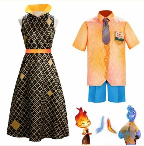 Elemental Ember And Wade, Elemental Character, Ember And Wade, Pixar Costume, Couples Cosplay, Movie Halloween Costumes, Duo Costumes, Disney Bound Outfits, Creative Costumes