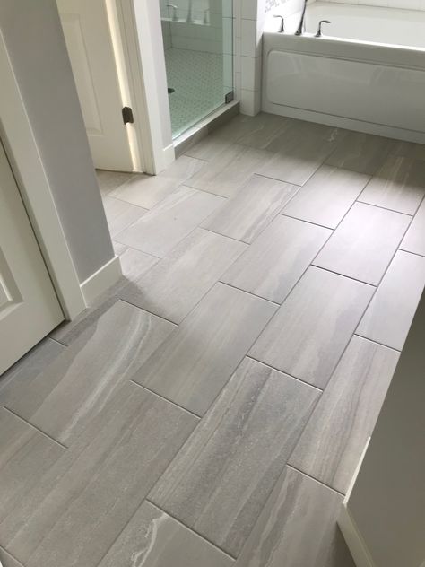 Modern Bedroom Tile Flooring Ideas, Vinyl Tile Flooring Kitchen, Bedroom Tile, Bathroom Lighting Design, Herringbone Tile Floors, New House Bathroom, Full Bathroom Remodel, Condo Remodel, Kitchen Decor Apartment