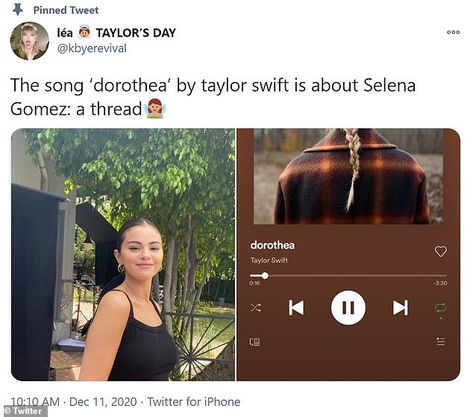 Dorothea Aesthetic Taylor Swift, Taylor Swift Songs To Listen To When, Taylor Swift Theories, Swiftie Theories, Nothing New Taylor Swift, Dorothea Taylor Swift, Selena Gomez Facts, Believe Song, Taylor Swift New Album