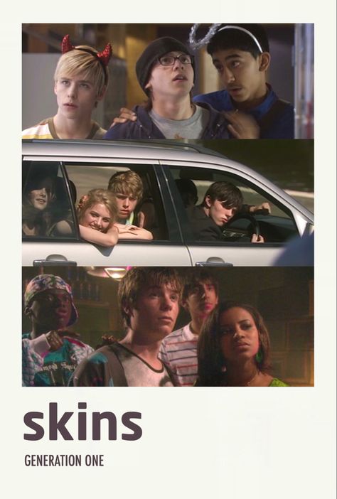 Skins Minimalist Poster, Skins Polaroid Poster, Skins Poster, Minimalist Poster Tv Girl, Poloraid Posters Movies, Skins Uk Poster, Poloriod Movie Poster, Character Polaroid Poster, Polaroid Prints