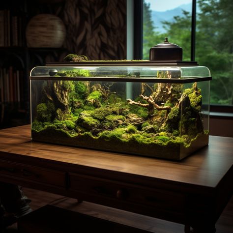 Big Terrarium, Dart Frog Terrarium, Fern Terrarium, Terrarium Scene, Water Terrarium, Frog Terrarium, Unique Terrarium, Aquarium Architecture, Aquarium Garden