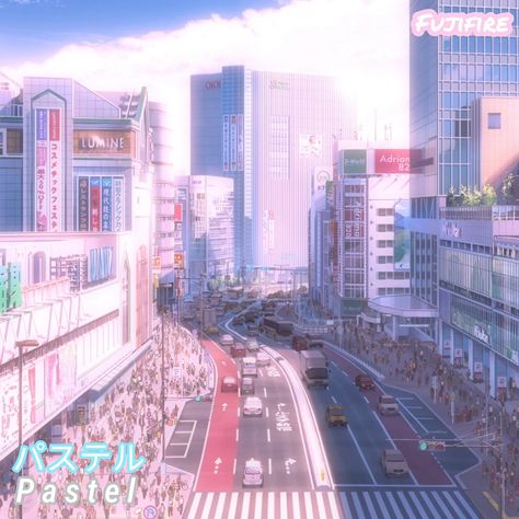 #citypop #aesthetic #pink #purple #blue #japanese #japan #city Citypop Aesthetic, Pastel Japan, 80s Anime Aesthetic, Pastel City, Pink Tokyo, Pink Japanese Aesthetic, City Pop Anime, City Pop Aesthetic Wallpaper, City Pop