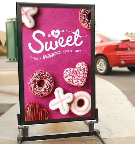 Krispy Kreme Valentine's Day promotion 2014 on Behance Donat Glaze, Tea Time Quotes, Creative Typography Design, Valentine Poster, Vendor Displays, Food Promotion, Promotional Poster, Cookie House, Valentines Day Food