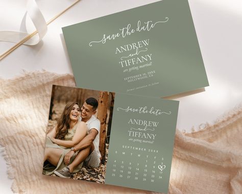 Powder Blue Wedding, Photo Bleu, Burnt Orange Weddings, Rustic Modern Wedding, Wedding Announcement, Engagement Announcement, Save The Date Templates, Photo Calendar, Orange Wedding