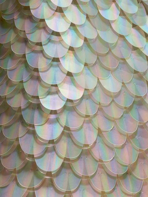 Mermaid scale plastic sequins and clear beads | dress detail Texture Inspiration, Clear Beads, Miuccia Prada, 3d Laser, Mermaid Scales, Color Textures, White Silk, Art Plastique, Textures Patterns