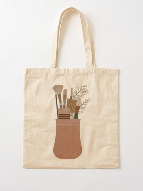 Paint Brushes Tote Bag Artsy Hand Painted Canvas Bag For Everyday, Artsy Canvas Tote Bag, Artistic Canvas Tote Bag, Artsy Hand Painted Tote Canvas Bag, Artsy Shopping Tote Bag, Diy Abstract Canvas Art, Painted Tote, Abstract Canvas Art, Paint Brushes