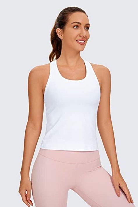 Butterluxe collection features high-end fabrics that are soft, breathable and stretchy, designed for luxurious comfort. Tight fit, short length: Sits at your waist, cover your body part decently. Contour your waist for more streamlined. #fitness #affiliate Crz Yoga, Style Sportif, Best Tank Tops, Crewneck Design, Collection Design, Gym Tops, Sport Style, Sport Tank Tops, Yoga Workout