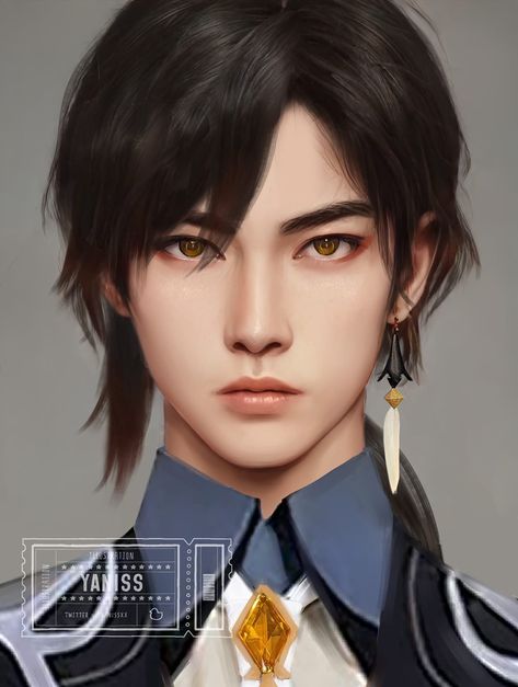 Zhongli | Genshin Impact | by Yaniss #genshinimpact #art Zhongli Genshin Impact, Semi Realism, Pokemon Coloring, Semi Truck, Mystic Messenger, Realistic Art, Picture Search, Drawing Reference Poses, Coloring Pictures