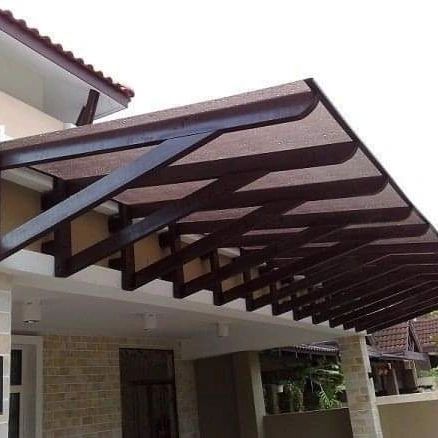 Canopy Designs ✨️👌 Shed Awning Ideas, Shed Roof Design, Awning Ideas, Front Door Awning, House Awnings, Metal Awning, Corrugated Metal Roof, Townhouse Interior, Baja Ringan