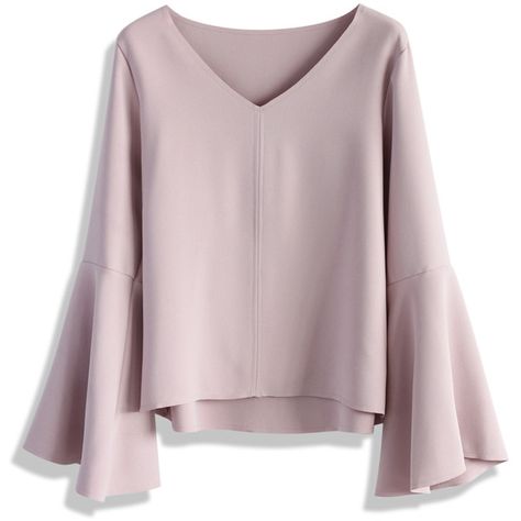 Chicwish Swingy Pastel Pink Top with Flare Sleeves ($33) ❤ liked on Polyvore featuring tops, shirts, crop tops, pink, crop shirts, flared sleeve top, pastel tops, pink top and bell sleeve crop top Crop Tops Pink, Pastel Tops, Bell Sleeve Tops, Pastel Pink Dress, Shirts Crop Tops, Sewing Blouses, Bell Sleeve Crop Top, Shirts Crop, Flared Sleeves Top