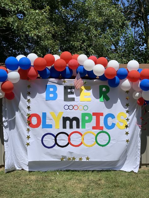 Beer Olympics Invitation, Beer Olympics Team Outfits, Olympic Bachelorette Party, Beer Olympics Party Decorations, Beer Olympics Birthday Party, Beer Olympics Decor, Beer Olympics Bachelorette Party, Beer Olympics Decorations, Bach Olympics