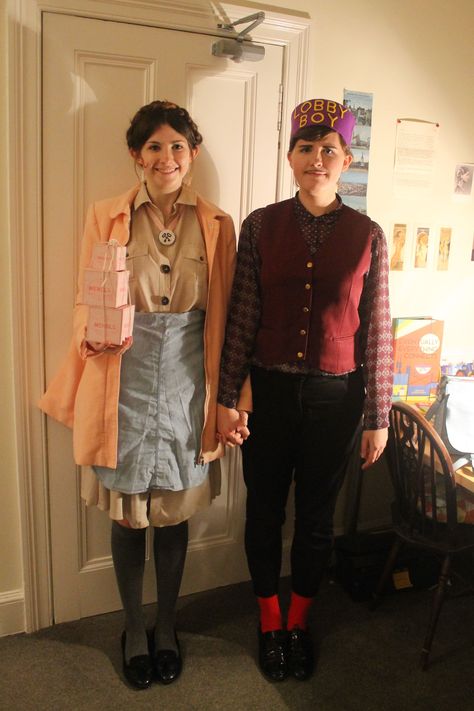 Agatha And Zero Costume, Wes Anderson Couples Costumes, Grand Budapest Hotel Halloween Costume, Quirky Costume Ideas, Halloween Costumes Wes Anderson, Wes Anderson Couple Costume, Grand Budapest Hotel Outfit, Film Couple Costumes, Niche Couple Halloween Costumes