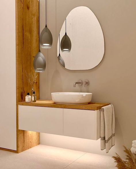 Abstract Egg Shape Mirror from @bathroom_decor Bathroom Mirror Design, Shape Mirror, Mirror Bathroom, Mirror Design, Apartment Decor Inspiration, Egg Shape, Design Reference, Apartment Decor, Decor Inspiration