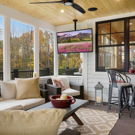 75 Screened-In Porch Ideas You'll Love - March, 2023 | Houzz 3 Season Porch Ideas, Back Porch Designs, Screened Porch Decorating, 3 Season Porch, Three Season Porch, Screened Porch Designs, 3 Season Room, Screened In Deck, Three Season Room