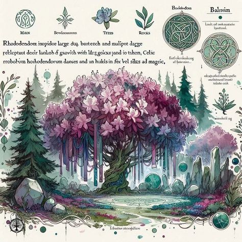 Page 125 - 128: "Dancing Under Blossoming Rhododendron" #aiart #aiartwork #aiartcommunity #aisketch #aiconceptart #fantasy #fantasyart #fantasyrace #fantasyculture #ball #formal #dance #dress #suit #nature #rhododendron #beastiary #fieldguide Tree Fantasy Drawing, Fantasy Plants Concept, Magic Tree Fantasy Art, Formal Dance Dress, Tree Concept Art, Crystal Tree Fantasy Art, Crystal Forest Fantasy Art, Elven City, Fantasy Nature