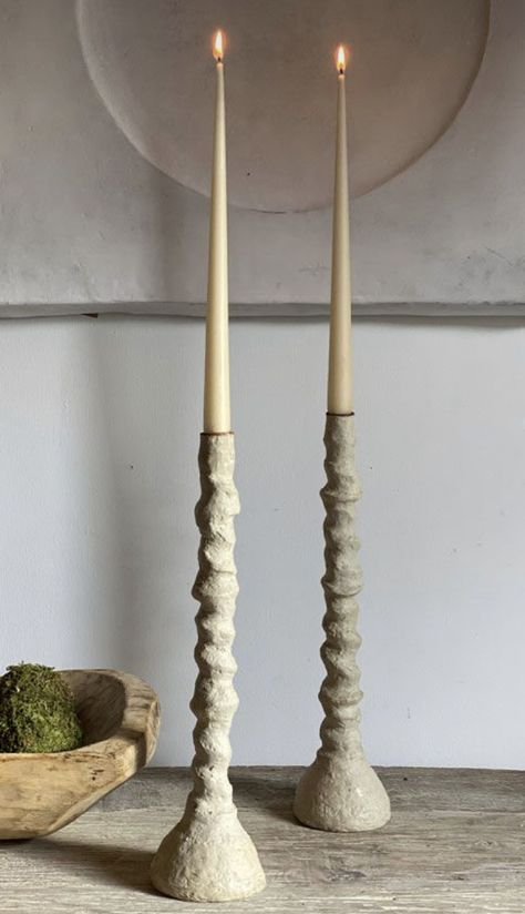 Clay Art Candle Holders, Ceramic Candelabra Centerpiece, Candleholder Ceramic, Ceramic Candle Holders Ideas, Diy Candle Stick Holder, Ceramic Candleholder, Candelabra Centerpiece, Pottery Candle Holder, Clay Candle