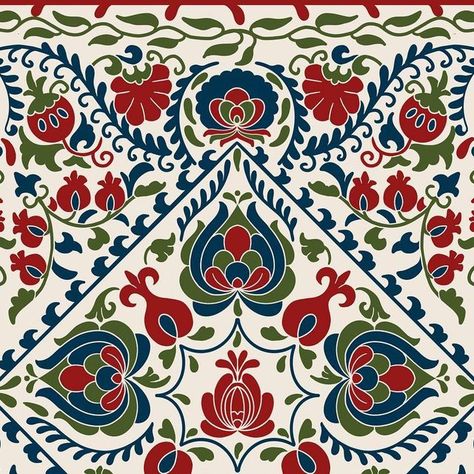 Studio SATURNO on Instagram: "My latest pattern design is inspired by the captivating art of Suzani Suzani, a traditional embroidery technique from Central Asia with intricate florals and vivid colours, has woven its magic into this vibrant creation Swipe over for some Suzani Textiles . . . . #patterndesign #suzaniembroidery #suzani #suzaniinspired #textileart #centralasiaheritage #repeatpattern #seamlesspattern #folkart #surfacepattern #spoonflower #spoonflowerfabric #spoonflowermakers #tex Traditional Floral Pattern, Suzani Prints, Suzani Pattern, Suzani Fabric, Captivating Art, Traditional Embroidery, Paisley Art, Persian Motifs, Color Palette Pink