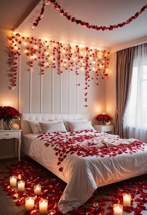 Romantic Bedroom Decor Ideas 0 Attic Bedroom Wall Decor, Marriage Room, Room Decoration For Couples, Marriage Room Decoration, Wedding Room Decorations Romantic, Wedding Couple Room Decoration, Room Decor For Couples, Wedding Night Bedroom Decorations, Room Decor For Wedding Night