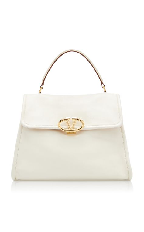 Vlogo Soft Leather Large Top Handle Bag by VALENTINO GARAVANI for Preorder on Moda Operandi Valentino Bag, Kaia Gerber, Spring Summer 2024, Valentino Bags, 2024 Collection, Handle Bag, Nappa Leather, White Bag, Summer 2024