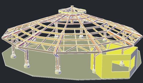 Round Gazebo, Hotel Room Design Plan, Balcony Glass Design, Round House Plans, Roof Truss Design, Restaurant Plan, Bamboo House Design, Garden Pond Design, Best Modern House Design