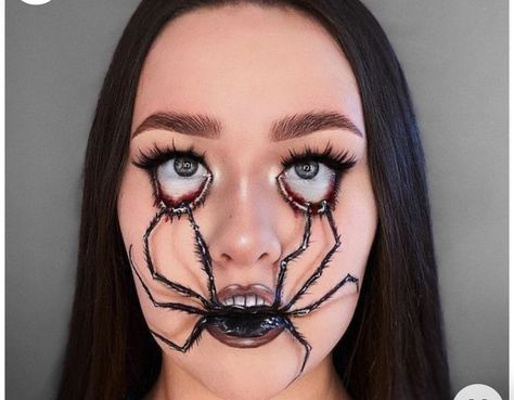 Maquillage Halloween Simple, Halloween Makeup Tutorial Easy, Creative Halloween Makeup, Halloweenský Makeup, Holloween Makeup, Creepy Halloween Makeup, Halloween Makeup Diy, Halloween Makeup Pretty, Amazing Halloween Makeup