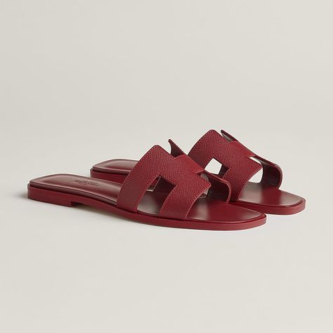 Oran sandal | Hermès Canada Square Scarf Tying, Hermes Sandals, Hermes Oran Sandals, Hermes Style, Hand Accessories, Red Sandals, Hermes Shoes, Hermes Oran, Leather Luggage