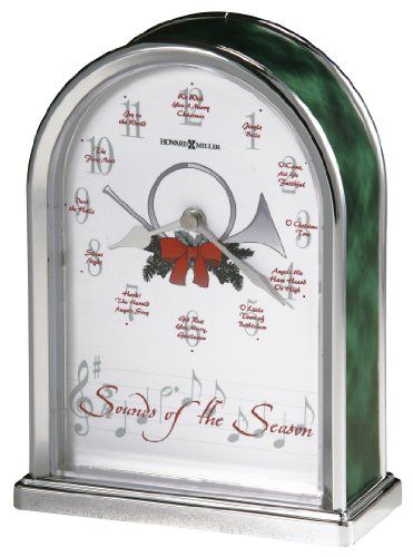 Howard Miller 645687 Sounds of the Season Christmas Clock by * See this great product. Christmas Clock, Howard Miller, Christmas Tabletop, Shelf Clock, Silver Table, Table Clocks, Mantel Clocks, Custom Storage, Tabletop Clocks