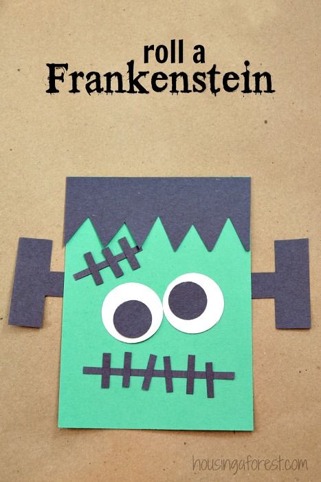 Halloween game for kids ~ Roll A Frankenstein Diy Halloween Party Games, Halloween Kita, Halloween Party Games For Kids, Diy Halloween Party, Fun Halloween Party Games, Party Games For Kids, Halloween Infantil, Halloween Crafts Preschool, Halloween Crafts For Toddlers