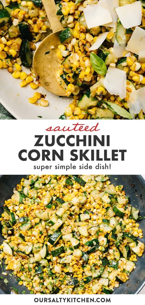 Sautéed Corn, Grilled Protein, Aldi Meals, Zucchini Skillet, Meal Budget, Zucchini Dishes, Veggie Medley, Sautéed Zucchini, Zucchini Side Dishes