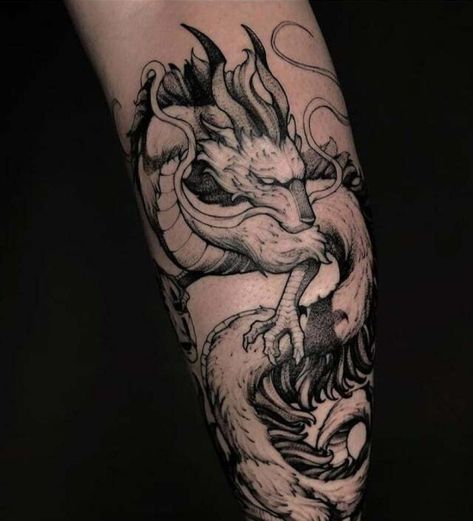 My New Haku Tattoo By Mitchell Keanu Dragon Tattoo On Forearm, Haku Tattoo, Dragon Tattoo Forearm, Traditional Owl Tattoos, Dragon Tattoo Back, Black Dragon Tattoo, Dragon Head Tattoo, Trident Tattoo, Mystic Dragon