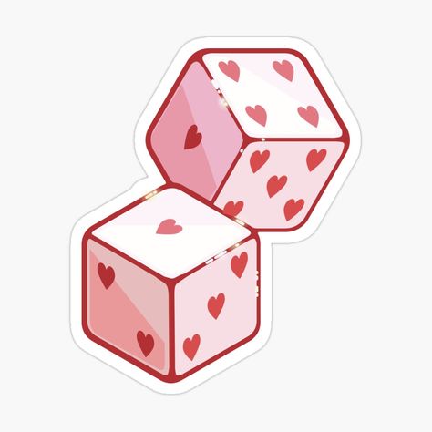 Get my art printed on awesome products. Support me at Redbubble #RBandME: https://www.redbubble.com/i/sticker/Heart-Dice-Red-Lover-by-maura41/157155914.EJUG5?asc=u Pink And Red Stickers, Aesthetic Red Stickers, Red Stickers Aesthetic, Heart Stickers Aesthetic, Redbubble Stickers Aesthetic, Bujo Reading, Heart Dice, Red Stickers, Red Dice