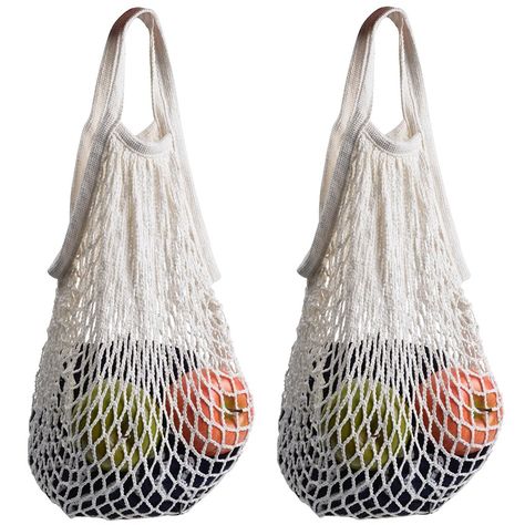 This Season's "It" Bag Will Cost You About $5 on Amazon Vegetable Bag, Reusable Produce Bags, Plastic Grocery Bags, Grocery Bags, Produce Bags, Net Bag, String Bag, Cotton String, Bag Organizer