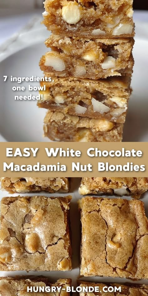 These White Chocolate Macadamia Nut Blondies are like the cookie favorite, but the form of soft, chewy (+ easier to make) bars! Just 7 ingredients, one bowl, and 30 minutes needed. 


white chocolate macadamia nut cookie bars, easy blondies recipe, easy cookie bar recipe, easy white chocolate macadamia nut cookies recipe, easy cookie recipe, easy blondies recipe, one bowl blondies recipe Easy Blondies Recipe, White Macadamia Nut Cookies, Easy Blondies, Nut Cookies Recipe, Macadamia Nut Recipes, Blondies Recipe Easy, Macadamia Nut Cookies Recipe, Nut Dessert, White Chocolate Macadamia Nut Cookies